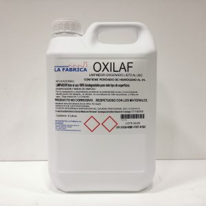 OXILAF: Limpiador Oxigenado listo al uso, a base de peróxido de hidrógeno.