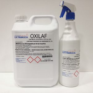 OXILAF: Limpiador Oxigenado listo al uso, a base de peróxido de hidrógeno.