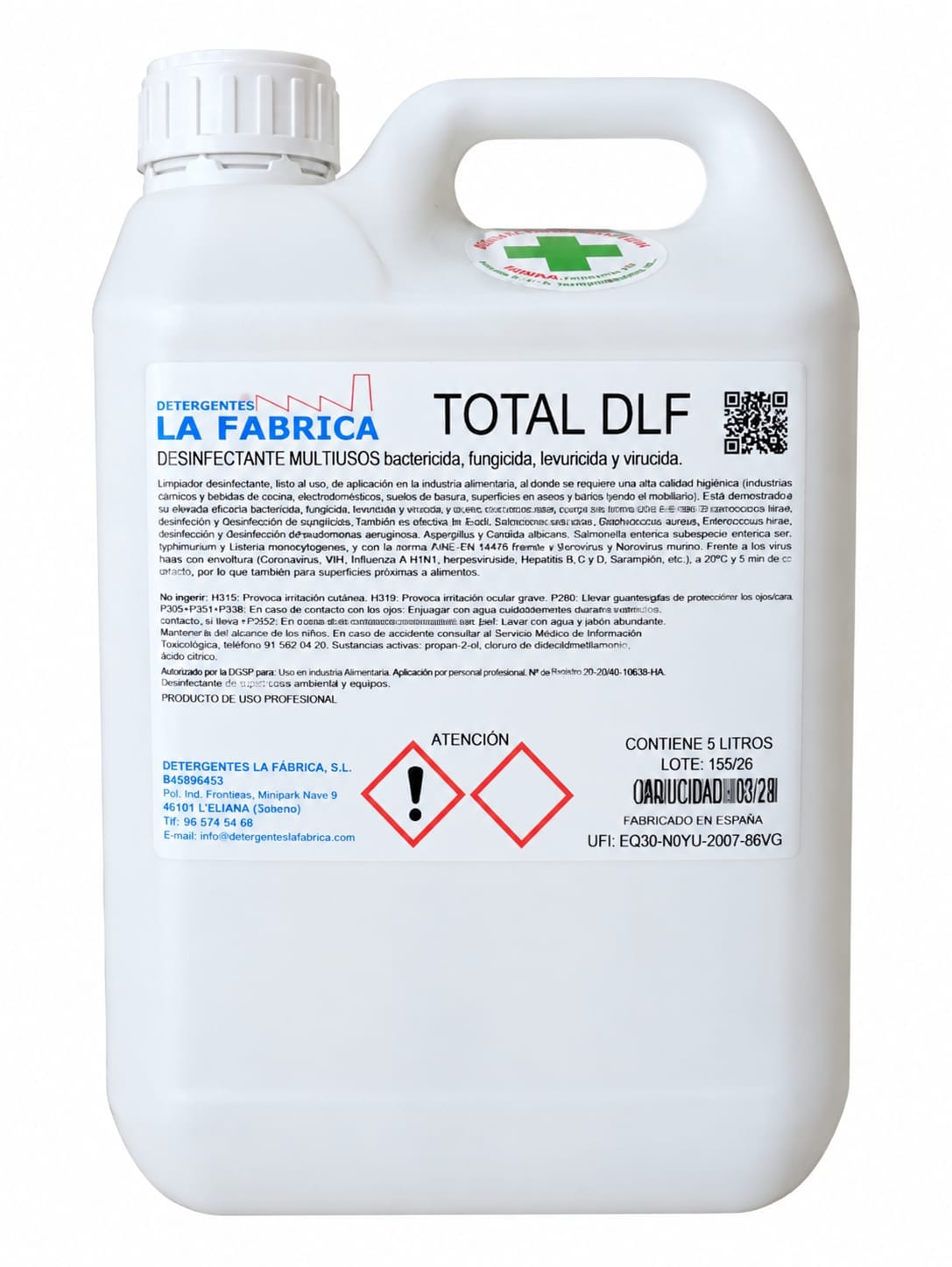 TOTAL DLF DESINFECTANTE MULTIUSOS Incluido en la lista de productos VIRUCIDAS autorizados en España por el MINISTERIO DE SANIDAD - Imagen 3