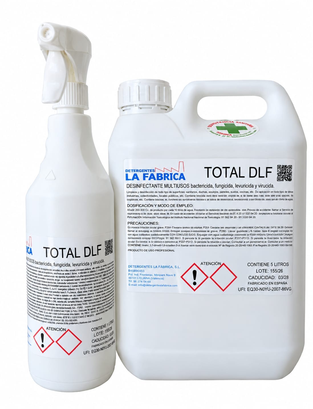 TOTAL DLF DESINFECTANTE MULTIUSOS Incluido en la lista de productos VIRUCIDAS autorizados en España por el MINISTERIO DE SANIDAD
